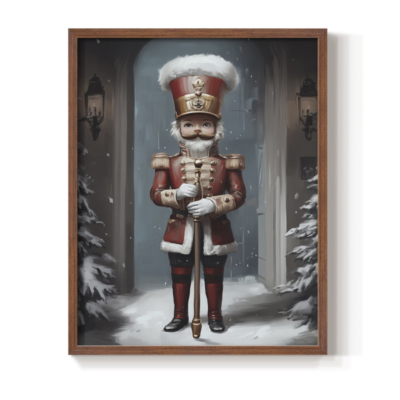 Art des Fêtes de Noël - série 2 - CC XXVI, reproduction encadrée - bois massif, Noyer, 30" H x 24" W