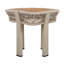 Table d'appoint carrée d'extérieur de 46 cm (18,11 po), plateau en bois d'acacia avec corde beige et structure en métal, table d'appoint rustique moderne pour patio, utilisable à l'intérieur et à l'extérieur