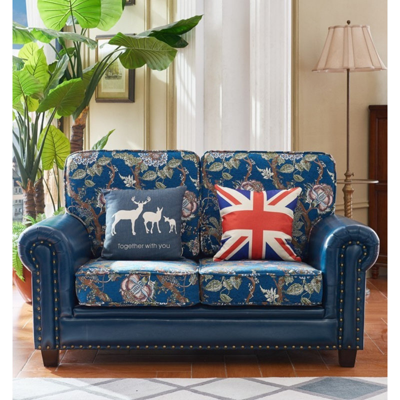 Modern Simple Blue Sofa 62.9'' Upholstered Sofa