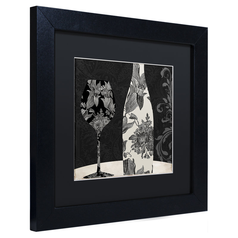 «Vin Elegant I» par Color Bakery, impression encadrée, H 11 po x l 14 po x P 0,5 po, Noir