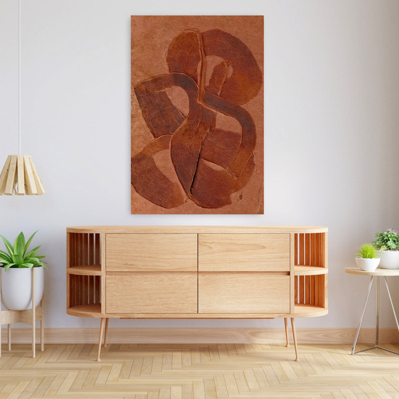 Art contemporain abstrait et ludique, H 48 po x l 32 po