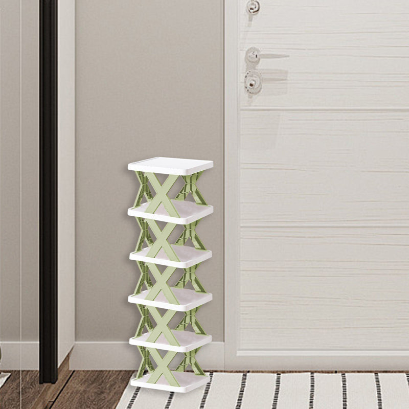 Household Space Saving Storage Plastic Multi-layer Shelf Small, Green