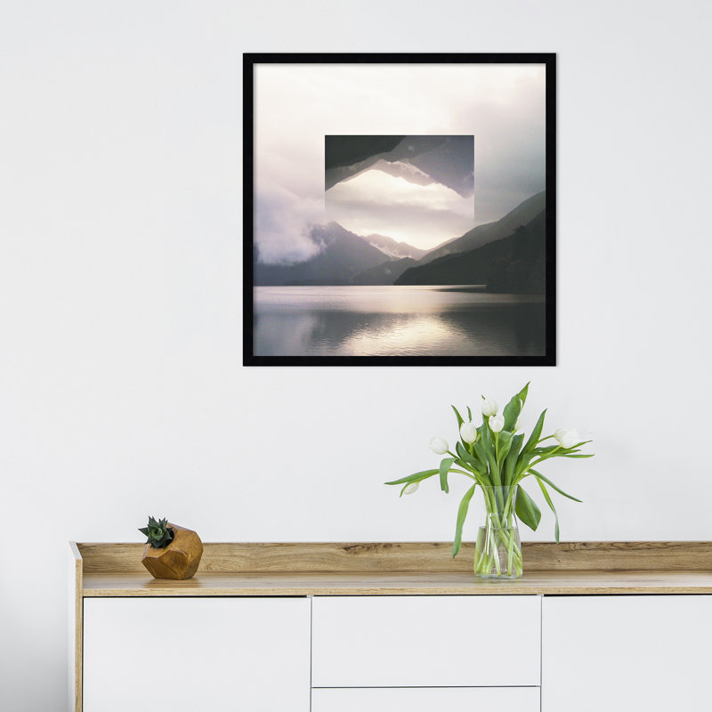 Reflected Landscape by Laura Marshall, Black, 25" H x 25" W x 1" D