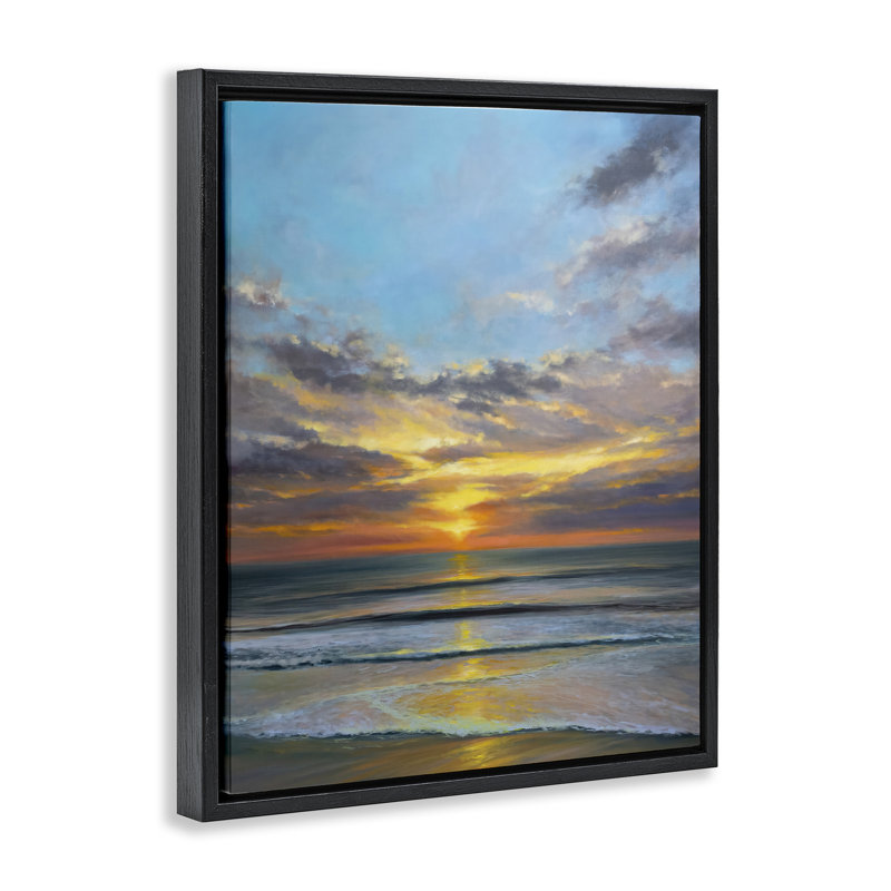 Cadre flottant équilibré Serene Sunrise, design par Joanne Parent, Cadre flottant noir de jais, H 21 po x l 17 po