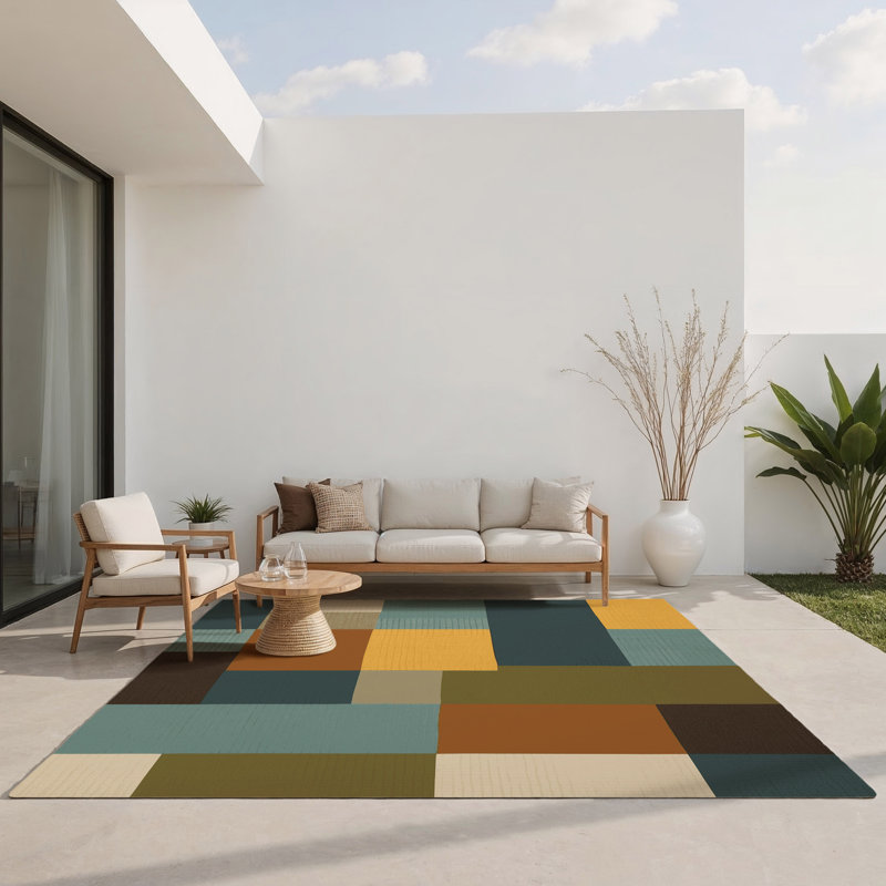 Tapis carré intérieur et extérieur Strata, Rectangle 1 pi 6 po x 2 pi 6 po