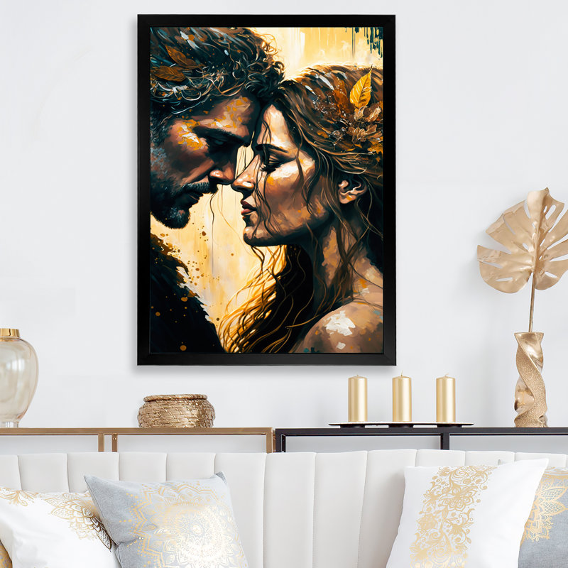 - Art mural traditionnel sur toile, L 12 po x H 20 po, Impression noire sur toile encadrée