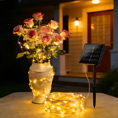 72 ft Solar Powered 200 LED String Light with 8 Modes Holiday Decorations Outdoor Waterproof Light for 4th of July Decorations