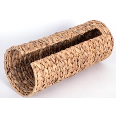 Dracelo Freestanding Woven Storage Basket for Toilet Tank Top, Bathroom, Table and Counter in Navy Stitching White 1 Pack