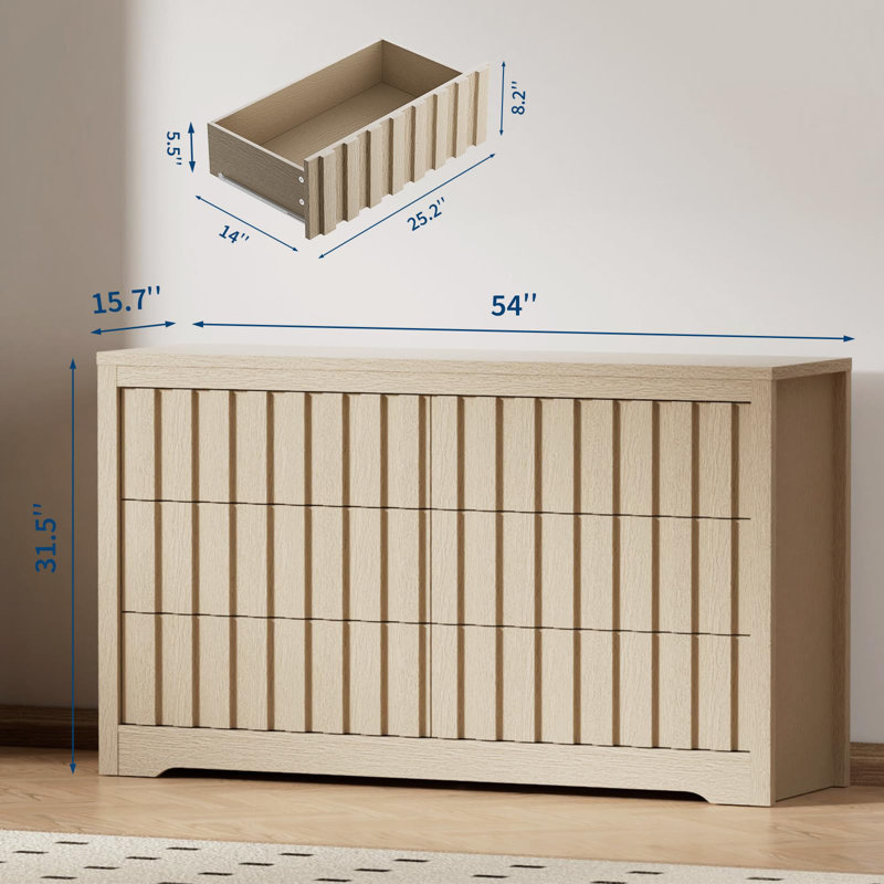 Commode en bois avec tiroirs profonds Modern