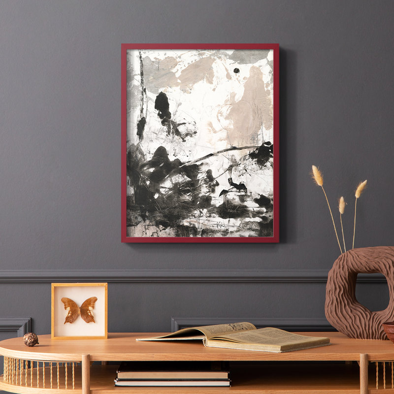 Disarray II Framed Print - Solid Wood, 10" H x 8" W, Red