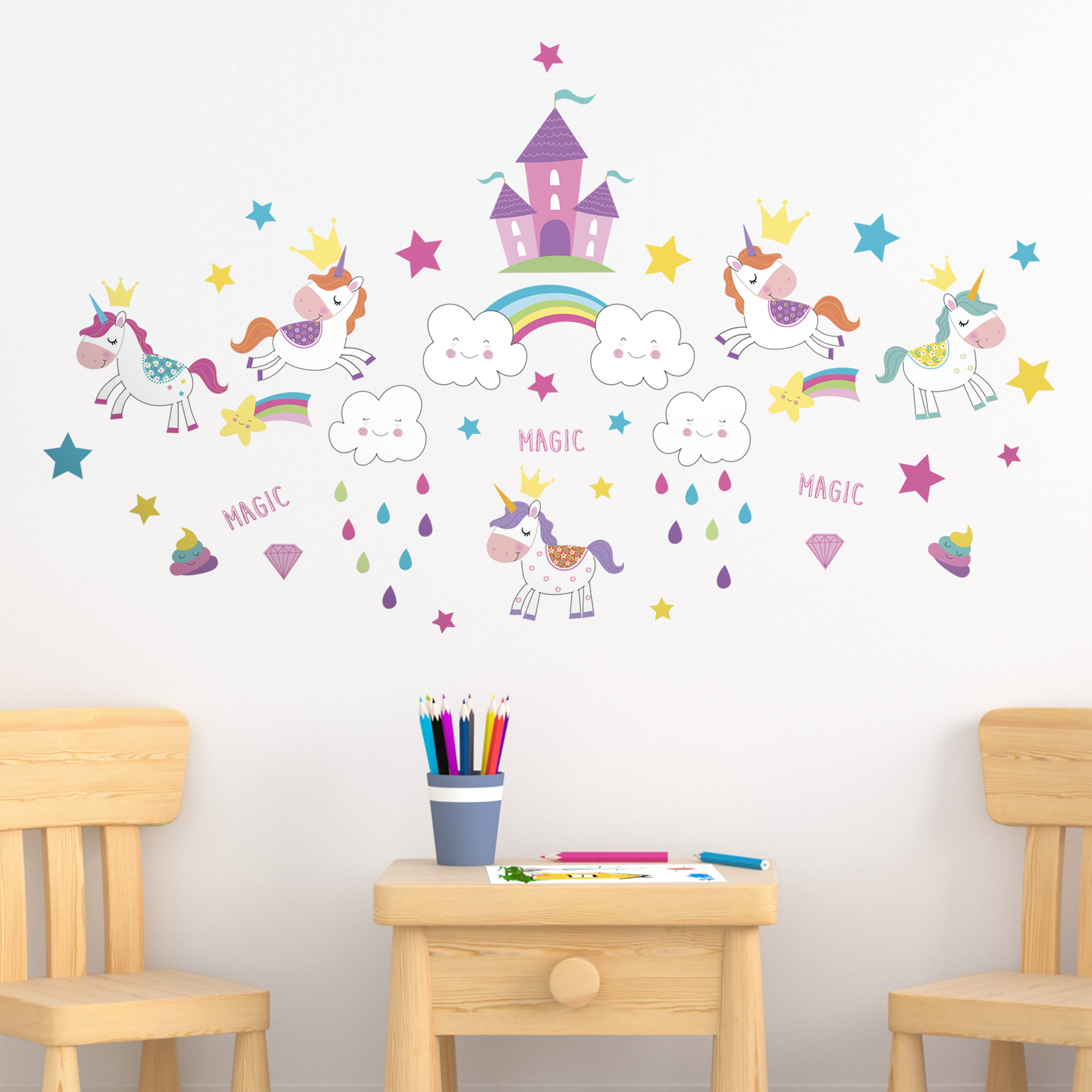 17 Stories Unicorn World Kids Wall Sticker & Reviews | Wayfair.co.uk