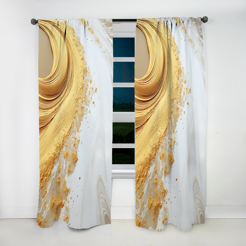 Locher - Modern Spiral Abstract Room Darkening Curtain - 1 Panels, 52" W x 108" L