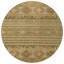 Tapis rond 8 po beige Tribal