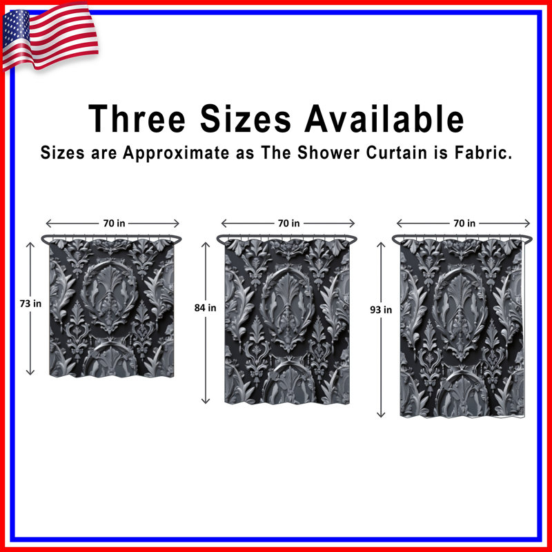 Rideaux de douche Ornate, 70in W x 93in H