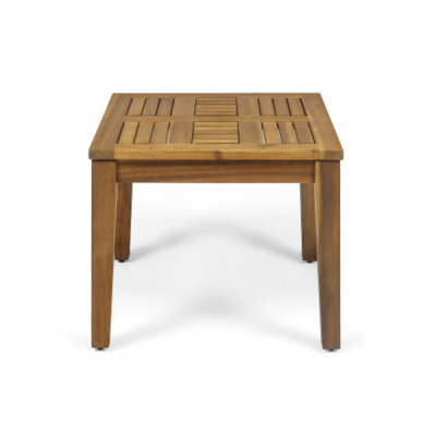 Acacia Wood Hampton Side Table, Outdoor Accent For Backyard