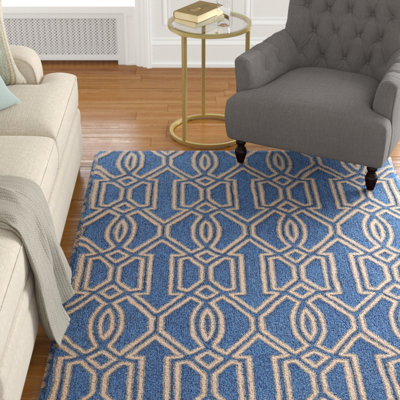 Equelle Handmade Rug Blue And Ivory