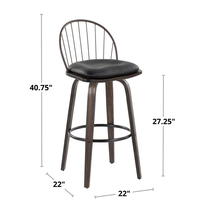 Arabelle Upholstered Counter Stool, Glazed Walnut