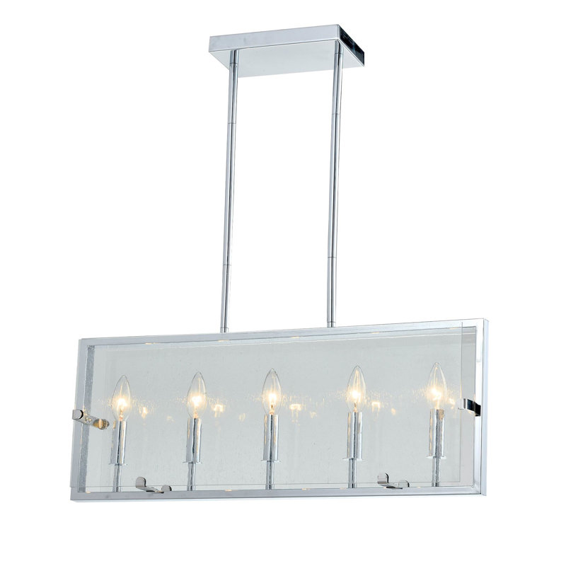 Luminaire suspendu linéaire pour îlot de cuisine 5 lumières Mcgarity