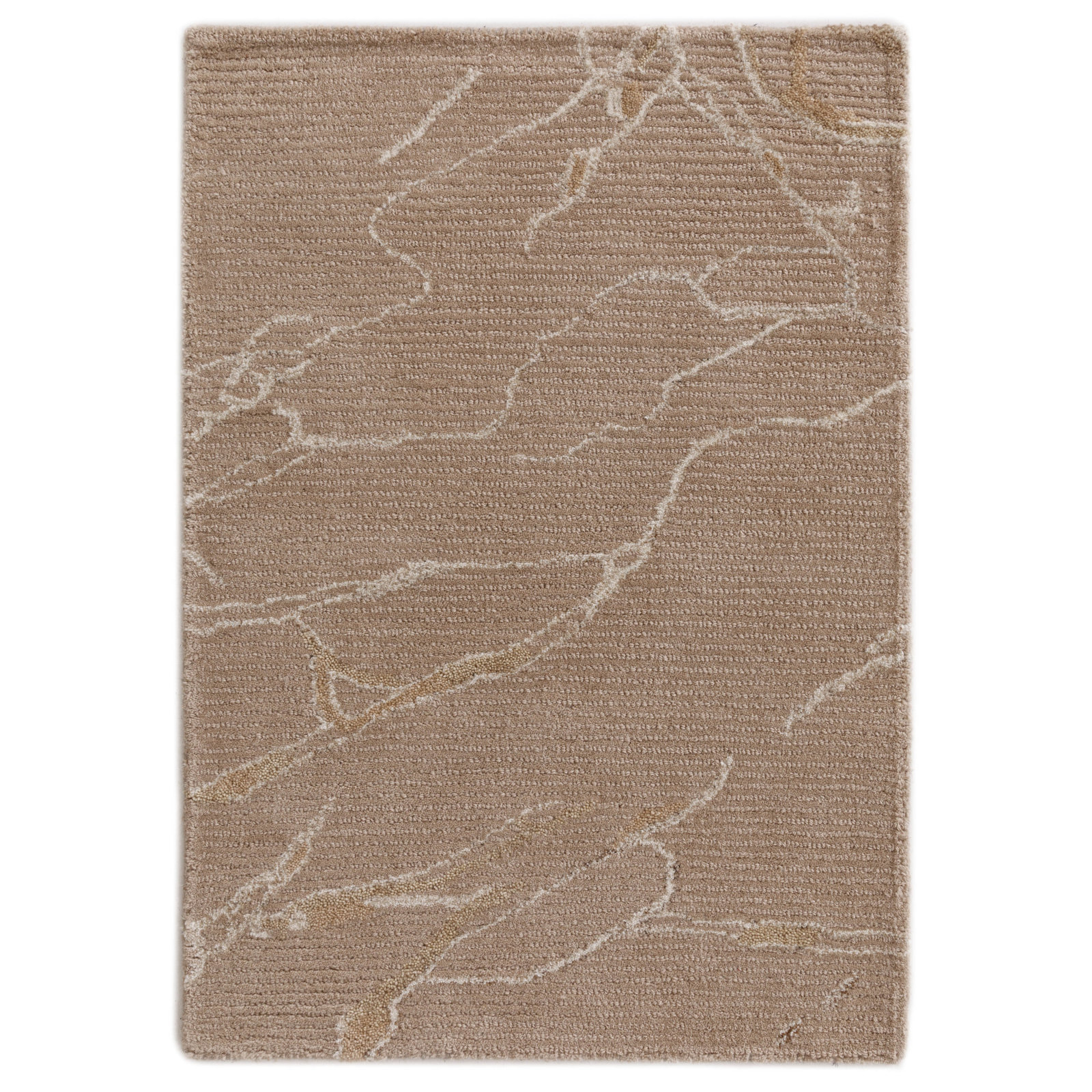 Hand-Tufted Abstract Wool Rug, Rectangle 2' x 3', Clay