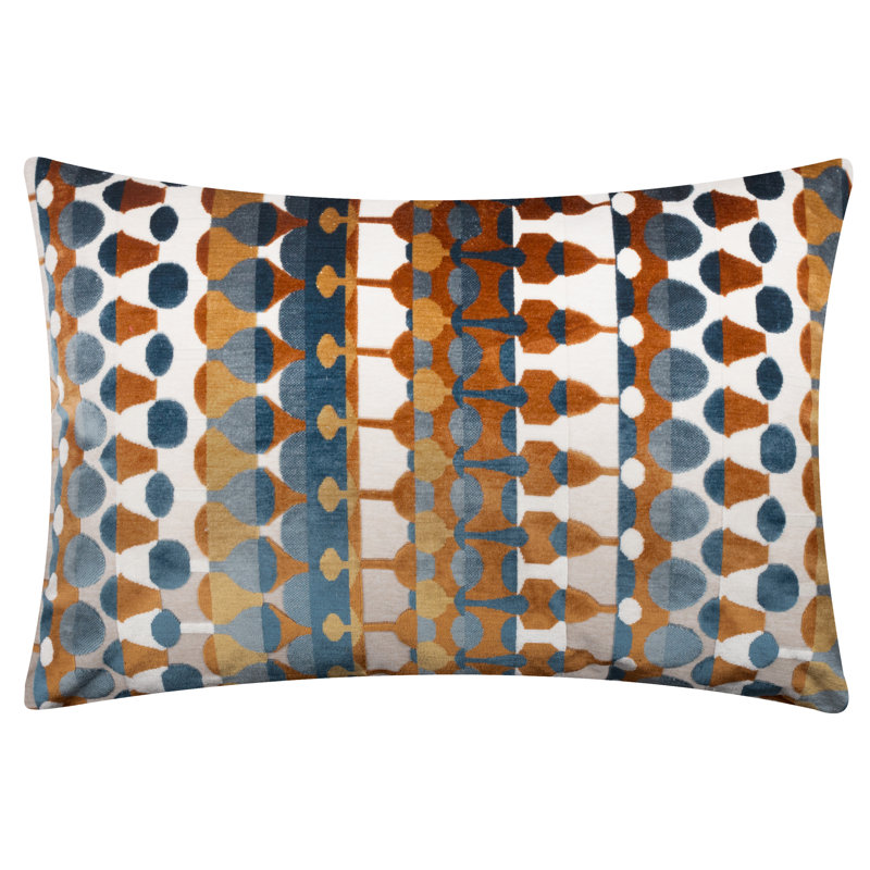 Metro Abstract Rectangular Throw Pillow Cover, Blue/Orange