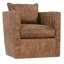 Rothko Genuine Leather Swivel Armchair-1366734352