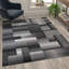 Tapis d'intérieur à motif géométrique de style géométrique gris Abbie-May-701629257