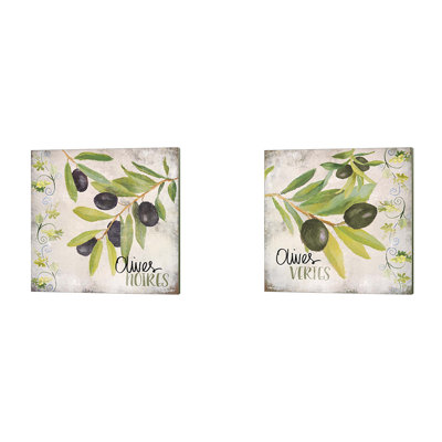 Olives Noires & Vertes by Lanie Loreth - 2 Piece Wrapped Canvas Print