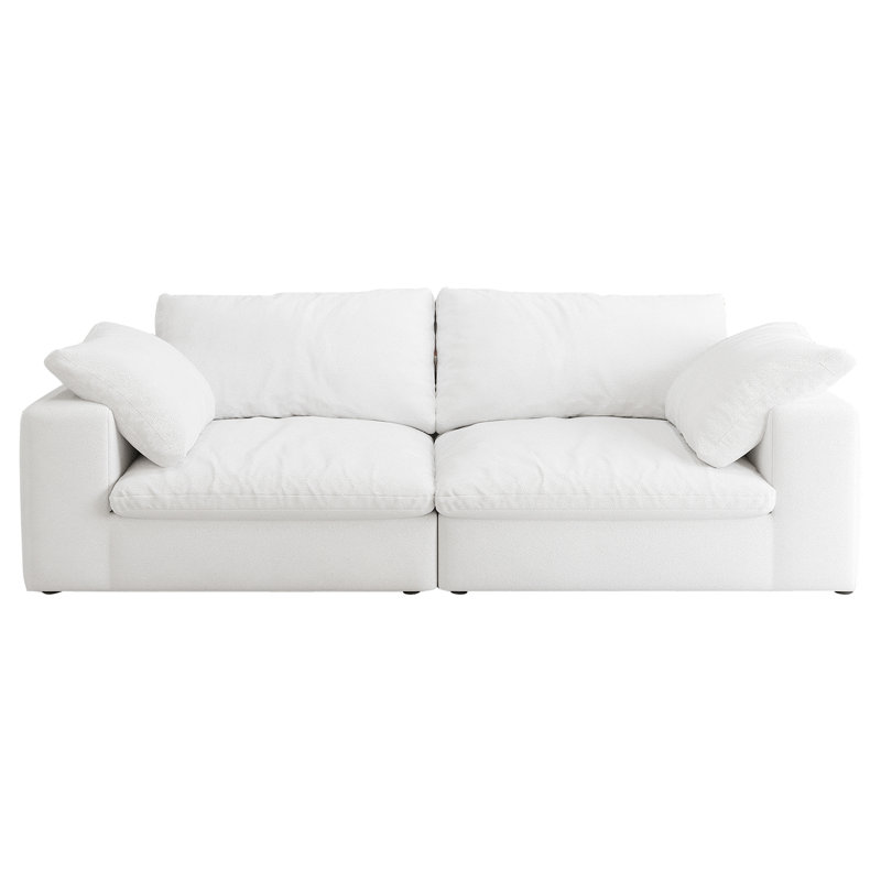 Canapé modulaire de salon, rembourré de duvet 2 avec housses amovibles, coussin de plumes pour le confort