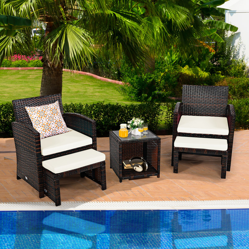 Amy-Michelle 2 - Person Patio Conversation Set with Cushions, White