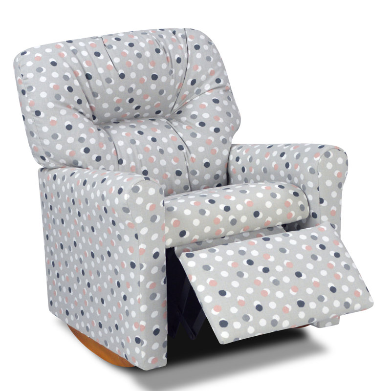 Kids Rocker Recliner Chair in Free Dots French Grey - Multiple Patterns Available!, Gray Free Dots