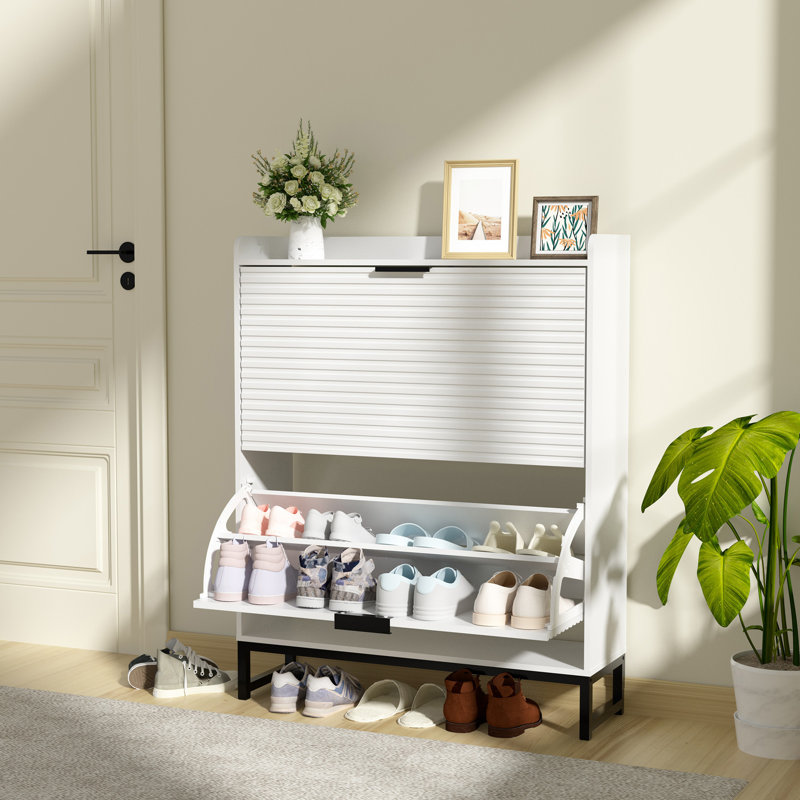 Armoire de rangement pour chaussures 16 paires, Blanc