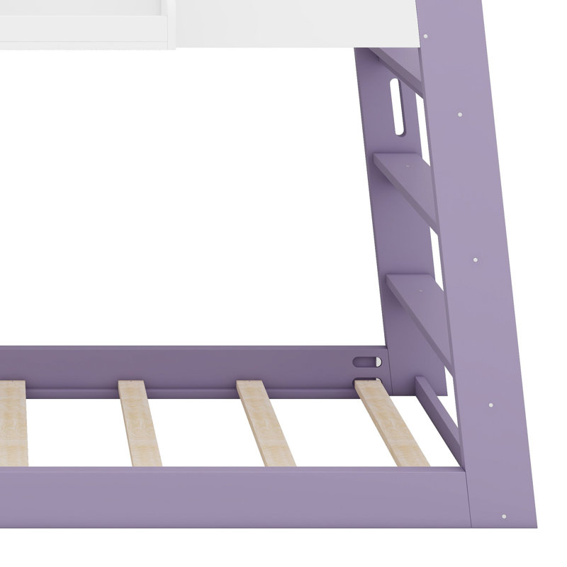 Lit superposé avec étagères de rangement intégrées et panier de sécurité moderne pour les chambres partagées