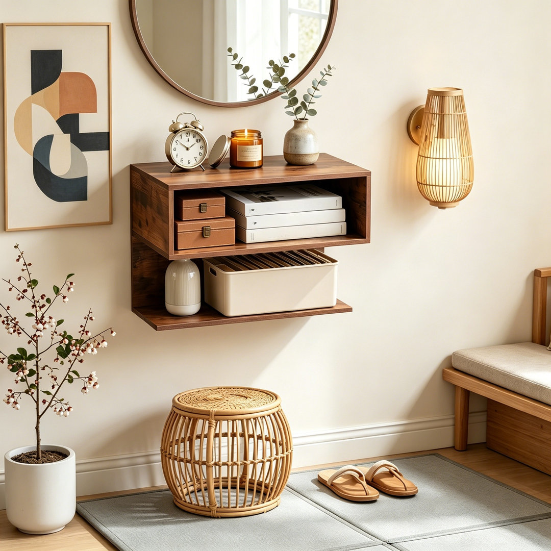 Floating Nightstand with Shelves for Bedroom Set of 2