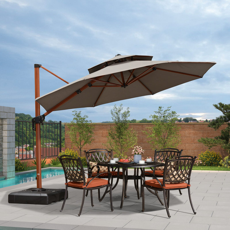 Parasol de 10 pi 10 po Voss, Brun, Taupe