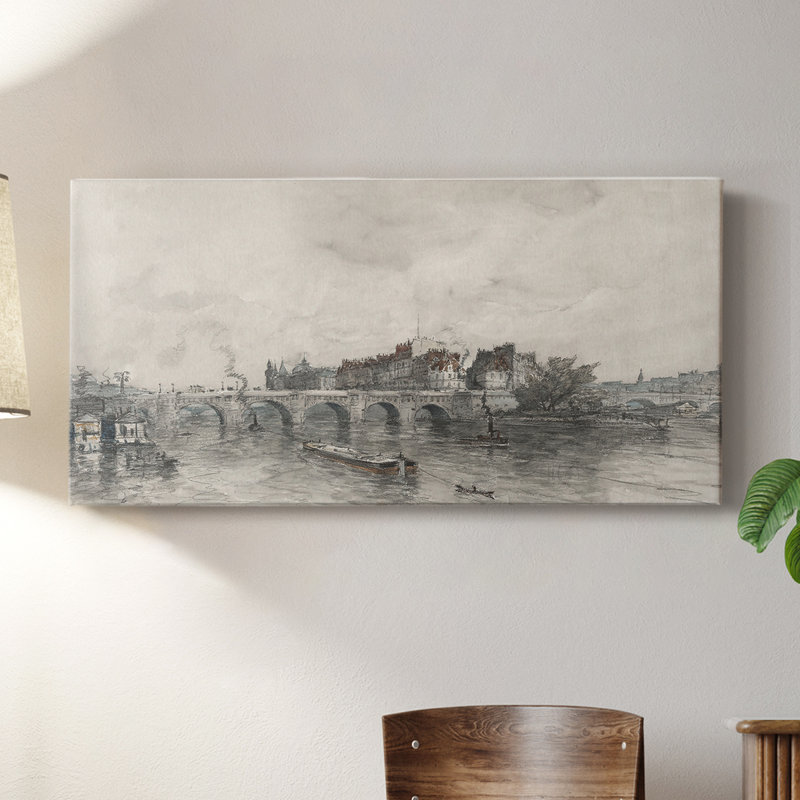 Série paysage - CMXLIX - Toile tendue avec châssis - Prêt à accrocher, H 16 po x l 32 po
