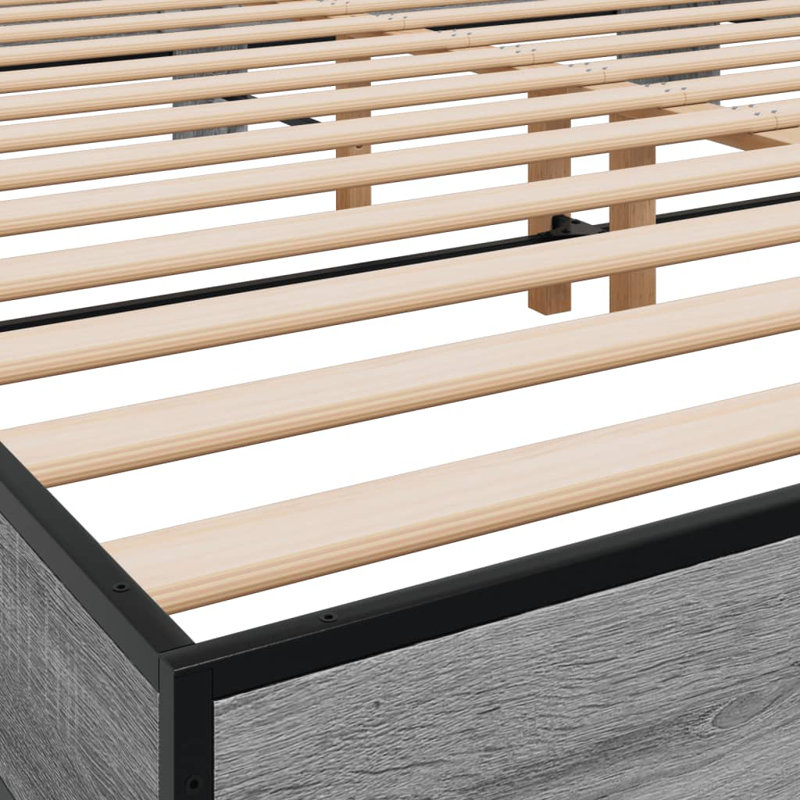 Vidaxl Bed Frame Metal, Grey Sonoma, 200 x 200cm