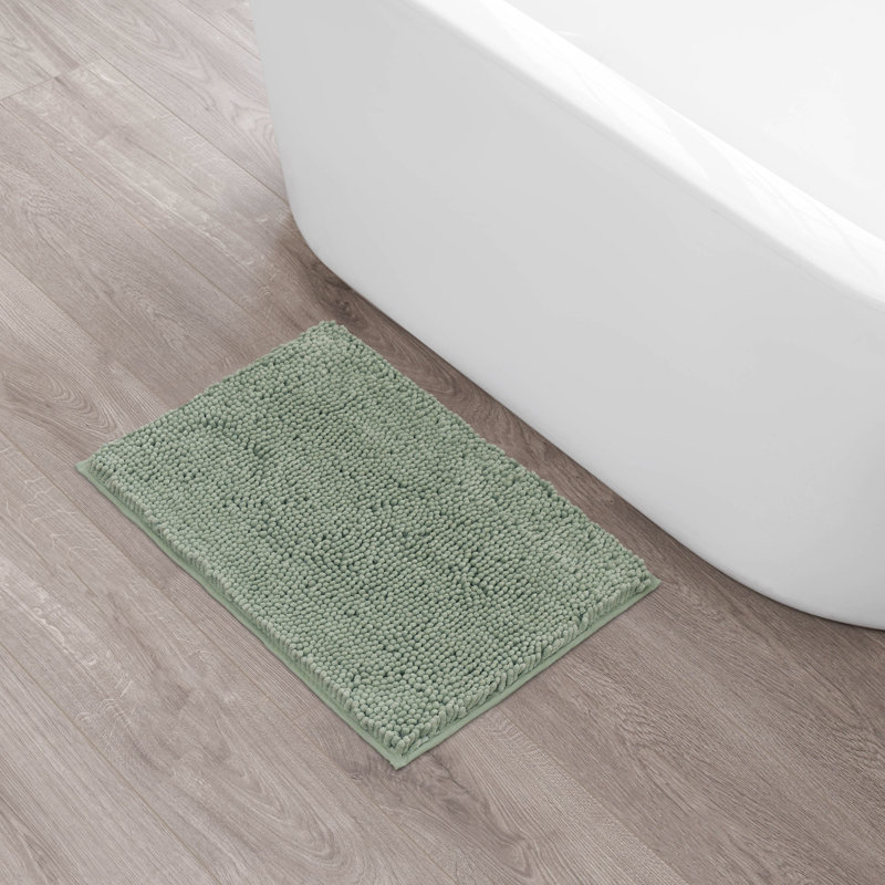 Non-Slip Bath Mat - Basics by Wayfair™, Single - 17" L x 24" W, Sage Green