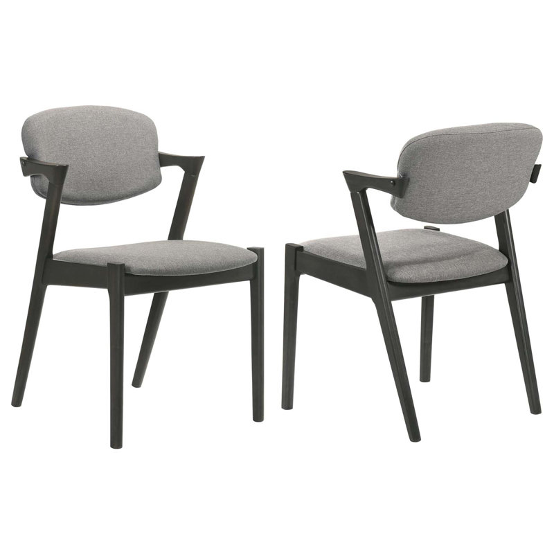 Chaise de salle à manger (ensemble de 2), Gris, Noir