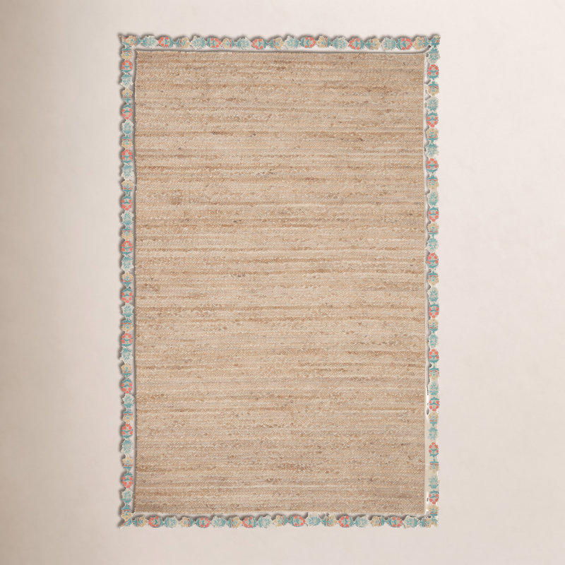 Rifle Paper Co. x Loloi Costa COS-02 Mughal Rose Natural Cream Rug, Rectangle 2' x 5'