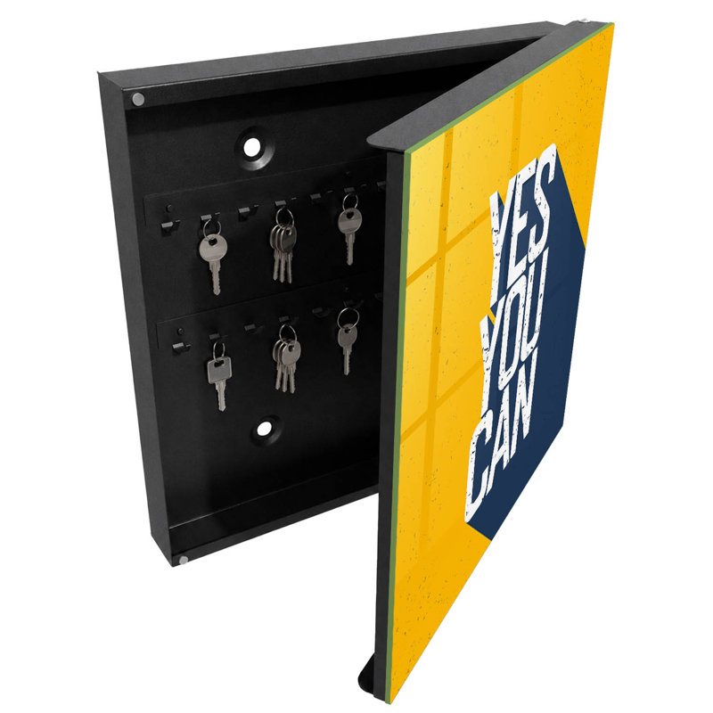 Key box, Opens to the right, 30x30x5, White, A motivational message with capital letters, 