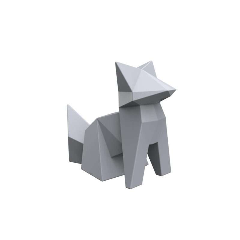 Statue de jardin renard en plastique, Gris