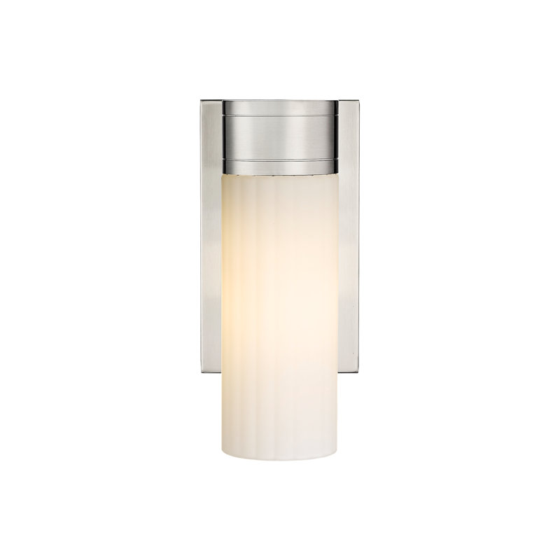 Applique murale 11 po Empire, Blanc mat, H 9,5 po x l 5,5 po x P 3,13 po, Nickel satiné