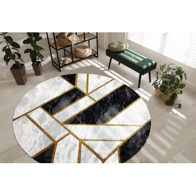 Round Ringtown Geometric Area Rug