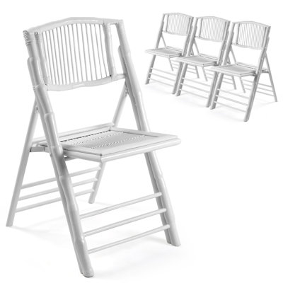 Patio White Wood Folding Chair(Set Of 4)