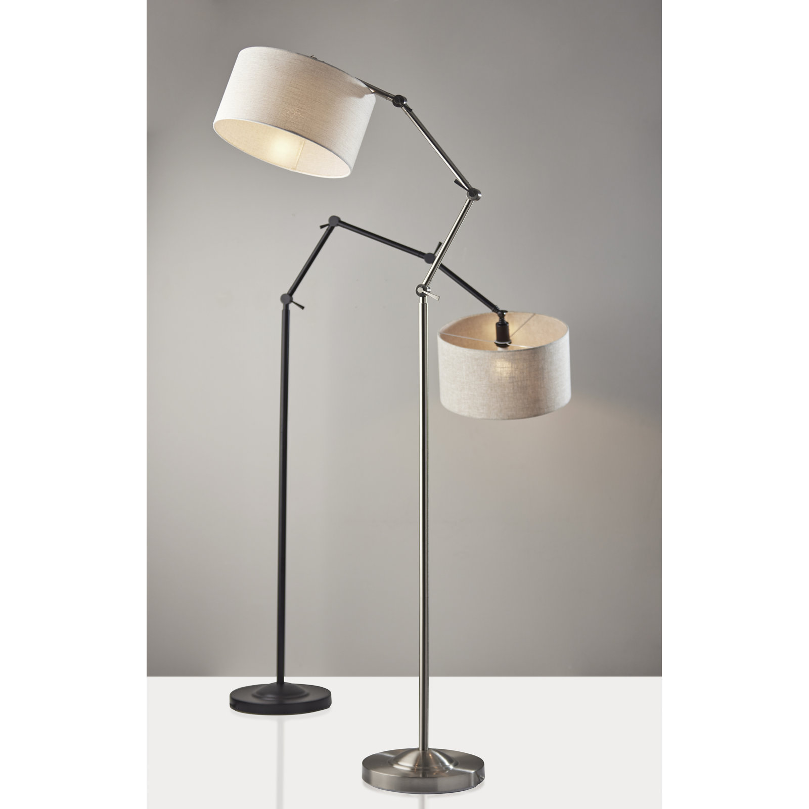 77'' Dimmable Swing Arm Floor Lamp, Black