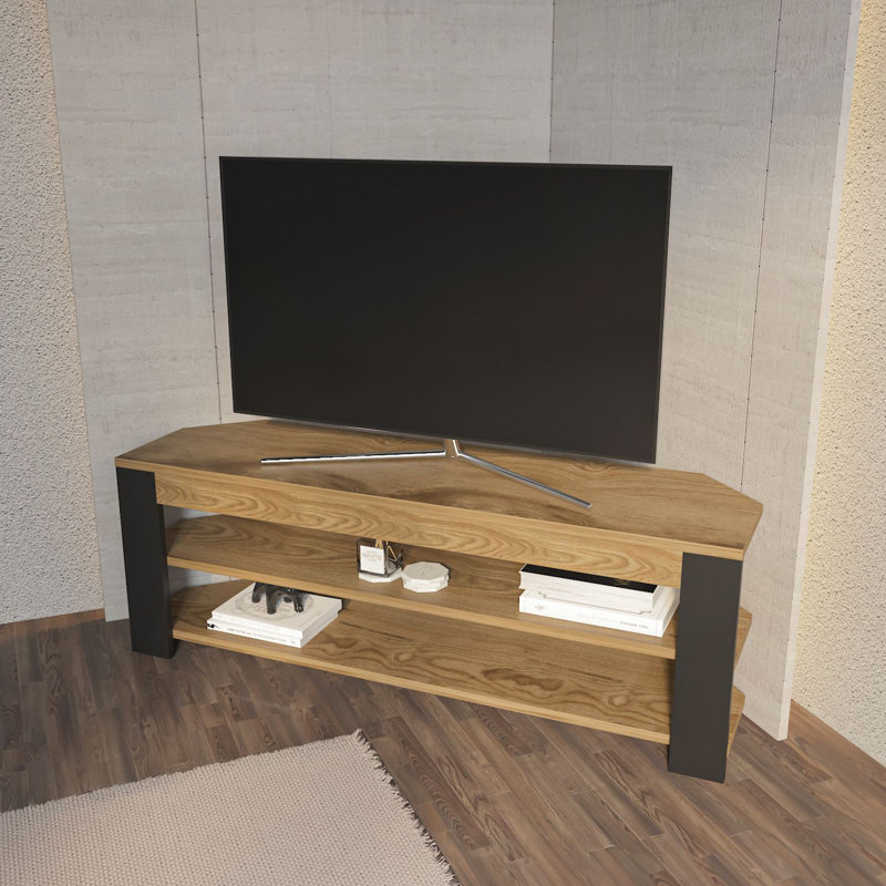 Meuble télé Bruce, chêne et gris anthracite Bruce, 47,2 po x 16,5 po x 16,5 po | 100% panneau de particules enduit de mélamine, épaisseur: 0,7 pouce | Solution de rangement élégante et fonctionnelle pour les salons modernes et les espaces de divertissement