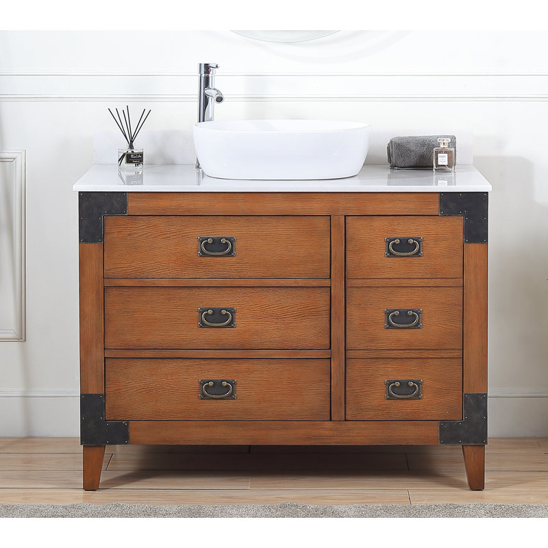 42'' Single Bathroom Vanity with Marble Top