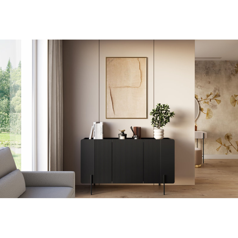 Overkamp 150cm Sideboard, Black/Black