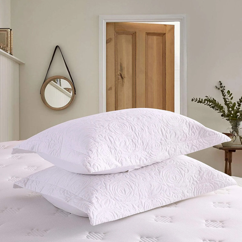 P-solid Shams Polyester Bedding, White, King