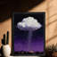 «Black Rainy vintage», art mural encadré noir-1237014233